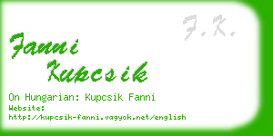 fanni kupcsik business card